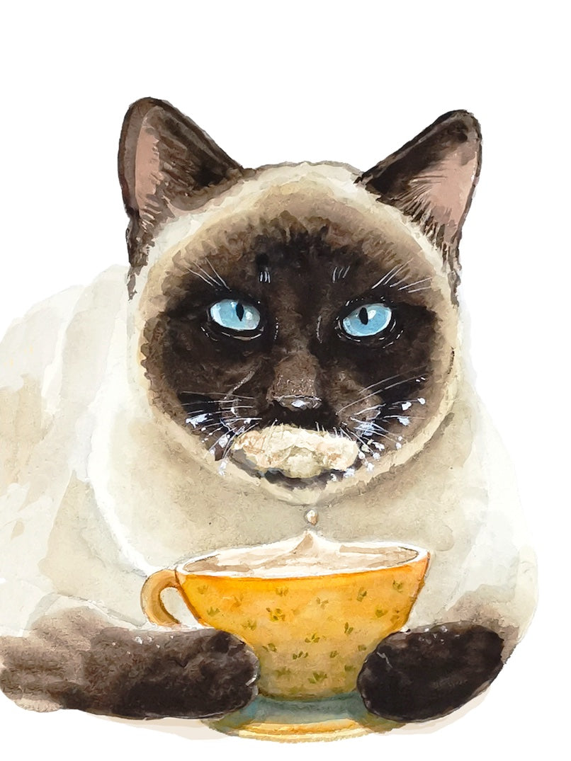 Cattuccino | Watercolor illustration | DIN A4