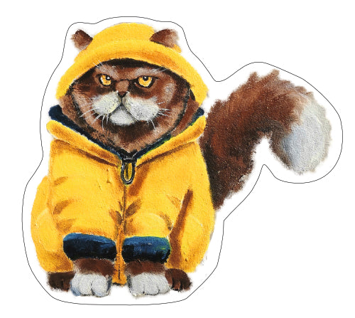 Sticker | Kater im Friesennerz | 7,5 x 8,5 cm |Streetart Norderstraße Flensburg