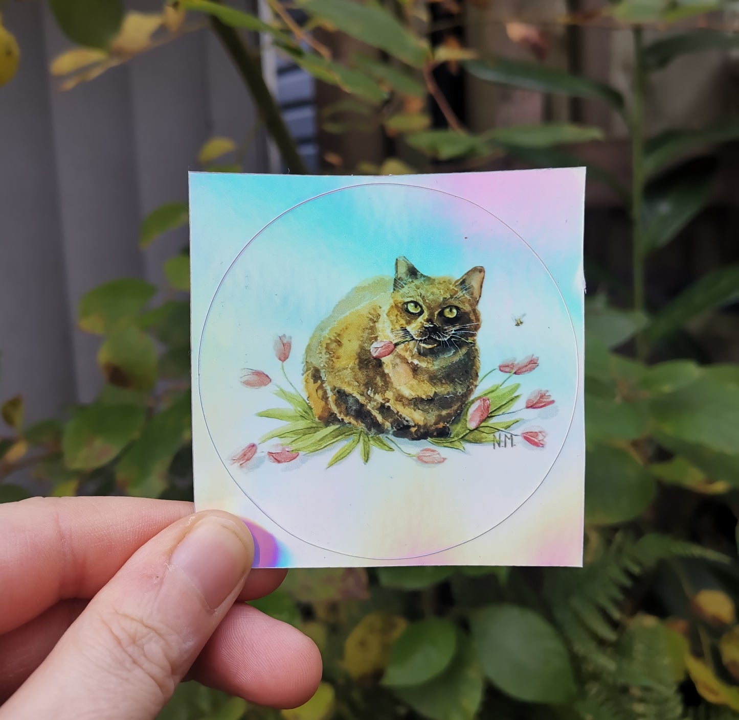 Hologramm-Sticker | Vielen Dank für die Blumen | 7cm