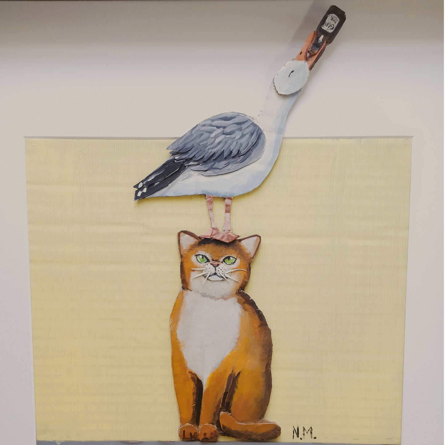 The Cat with the Seagull | Papercraft Cats | Original