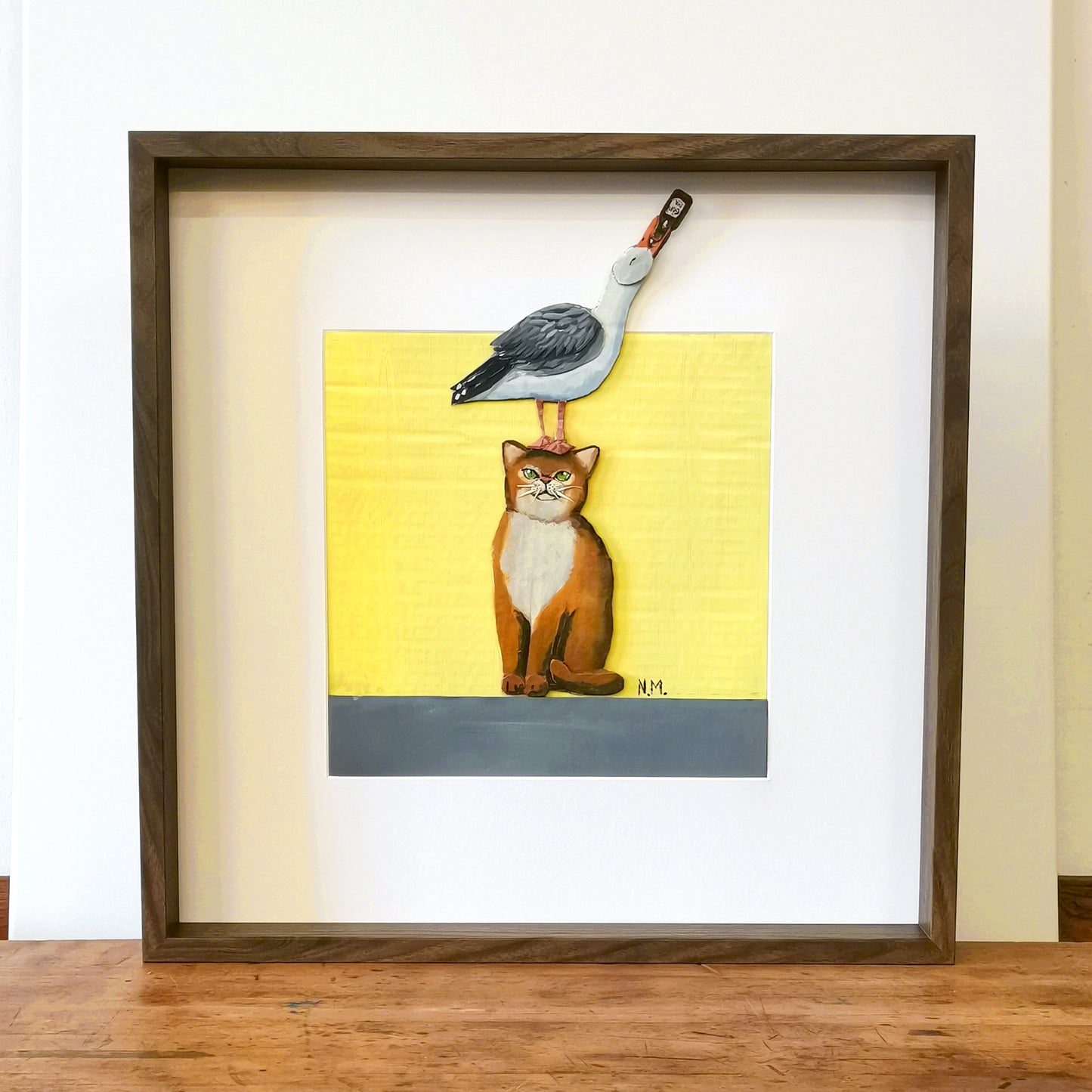 The Cat with the Seagull | Papercraft Cats | Original