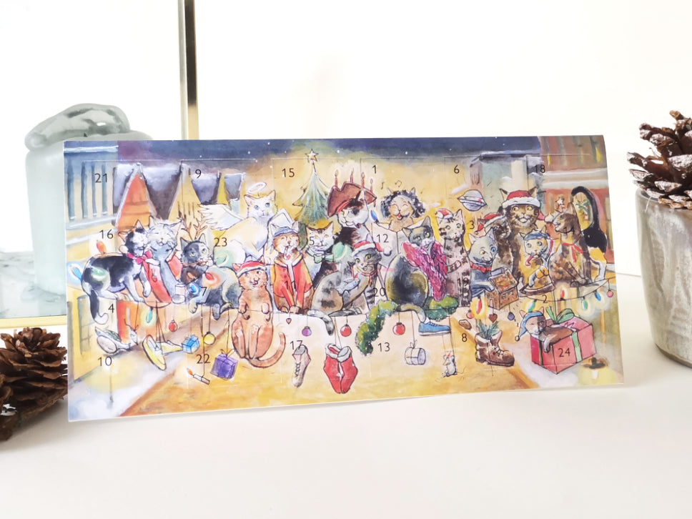 Cat Advent calendar inspired by the street art cats from Flensburg – Christmas joy for cat lovers