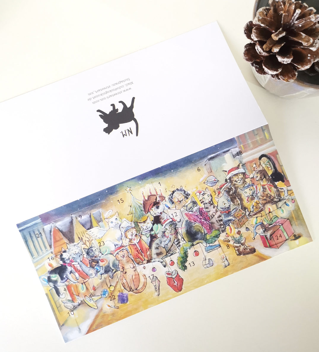 Cat Advent calendar inspired by the street art cats from Flensburg – Christmas joy for cat lovers