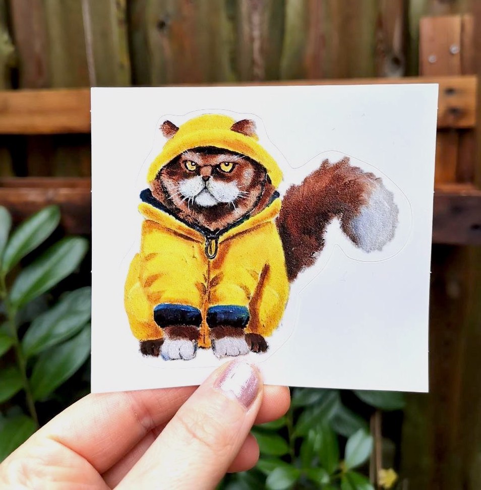 Sticker | Kater im Friesennerz | 7,5 x 8,5 cm |Streetart Norderstraße Flensburg