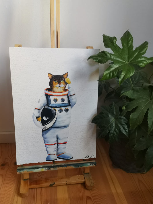 Astronauten Katze | Kunstdruck | Streetart Bild | 30 x40 cm