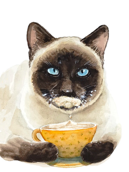 Cattuccino | Watercolor illustration | DIN A4
