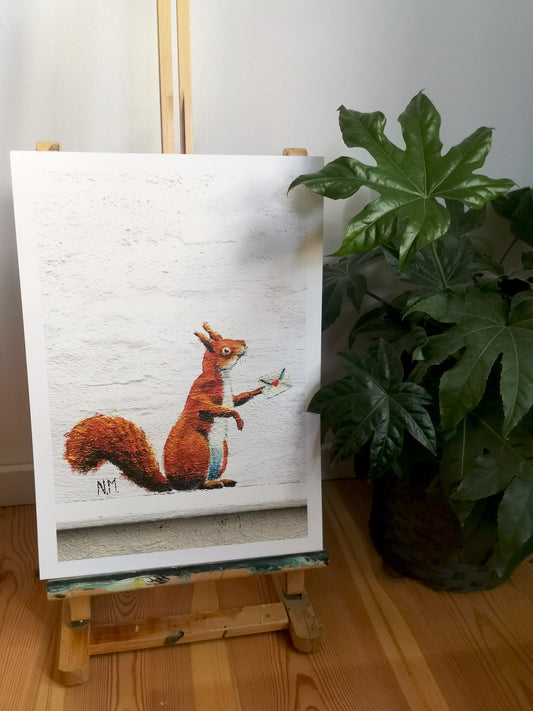 Eichhörnchen | Kunstdruck | Streetart Bild | 30 x40 cm