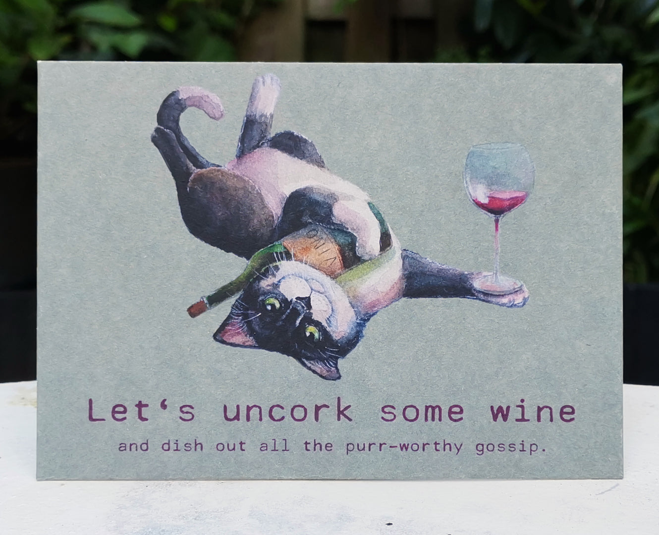 Postcard - Feline Wine