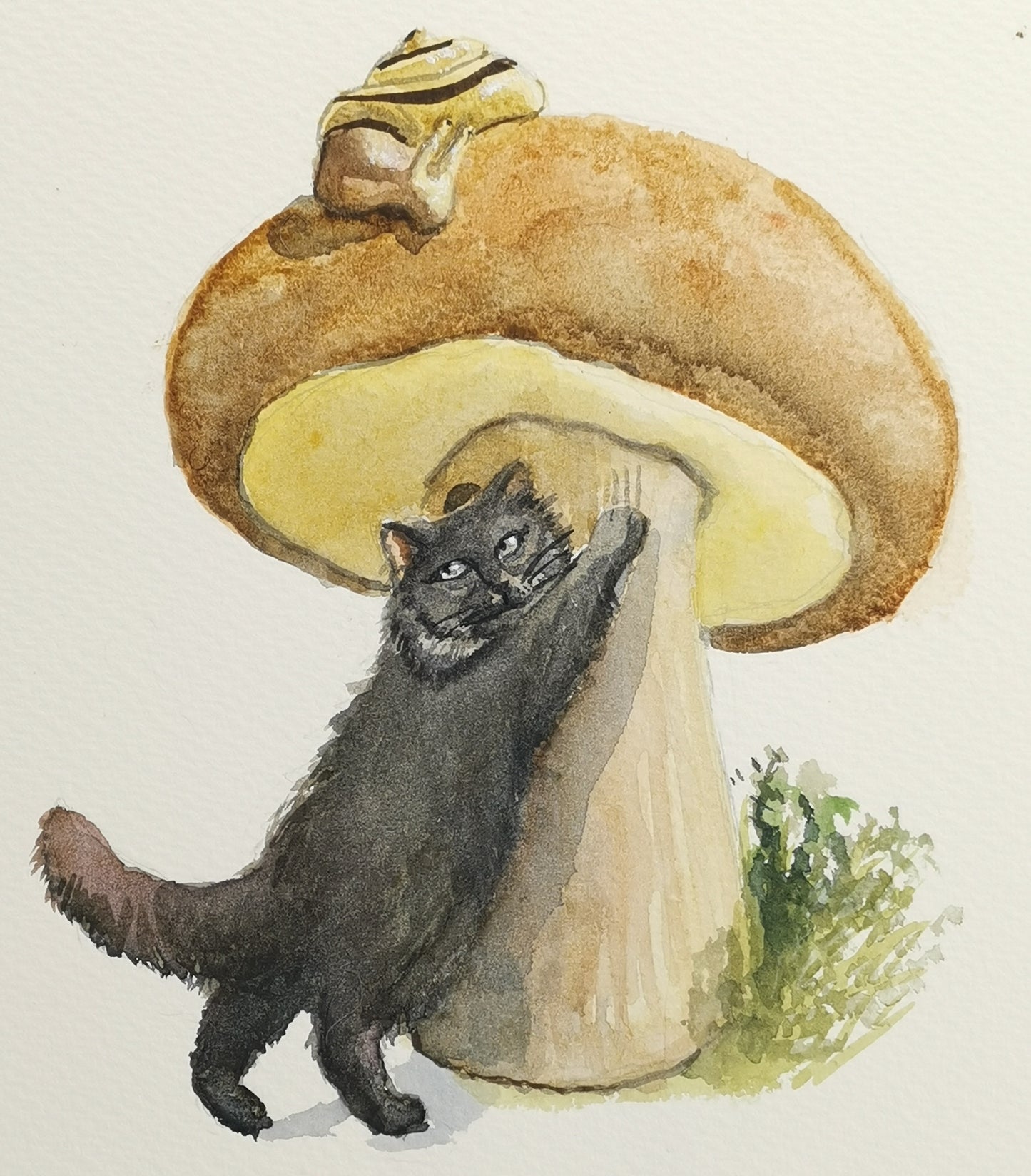 Feline Fungi | Watercolor Painting | DIN A5