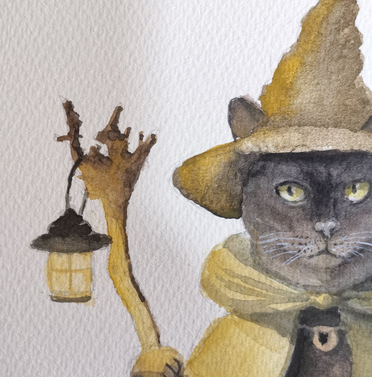 Kater Merlin - Der Magier | Aquarell Malerei | DIN A4