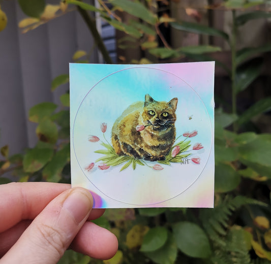 Hologramm-Sticker | Vielen Dank für die Blumen  | 7cm
