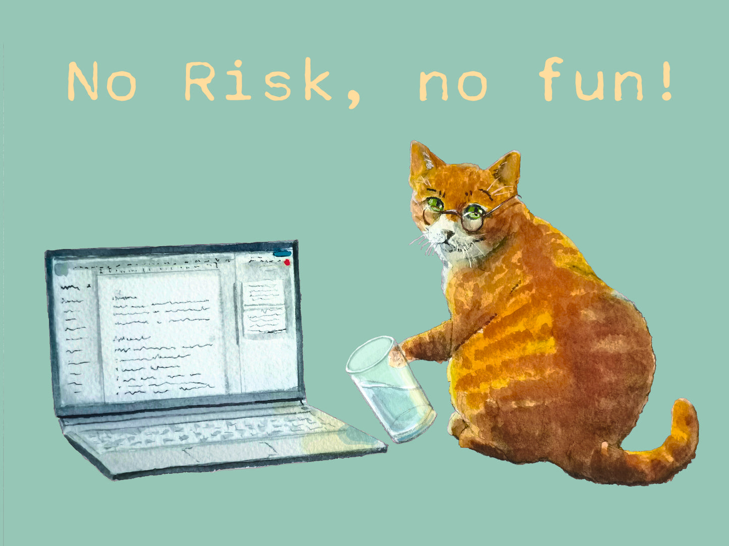 Postcard - No risk no fun!