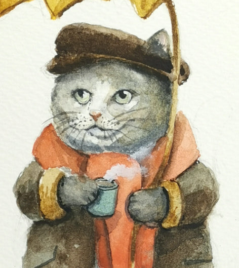 Kater Piet | Aquarell Malerei | 15x20 cm