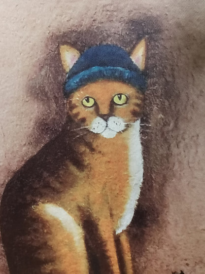 The Cat with the Blue Hat | Cat Art Flensburg | Canvas Print on Stretcher Frame