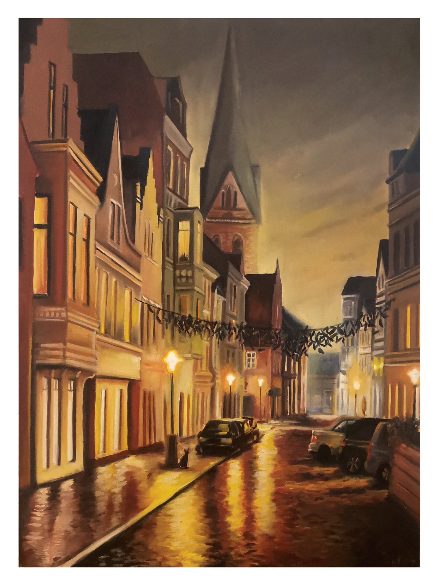 Die Norderstraße im Abendlicht | Kunstdruck 50x70 cm | Limitierte Auflage