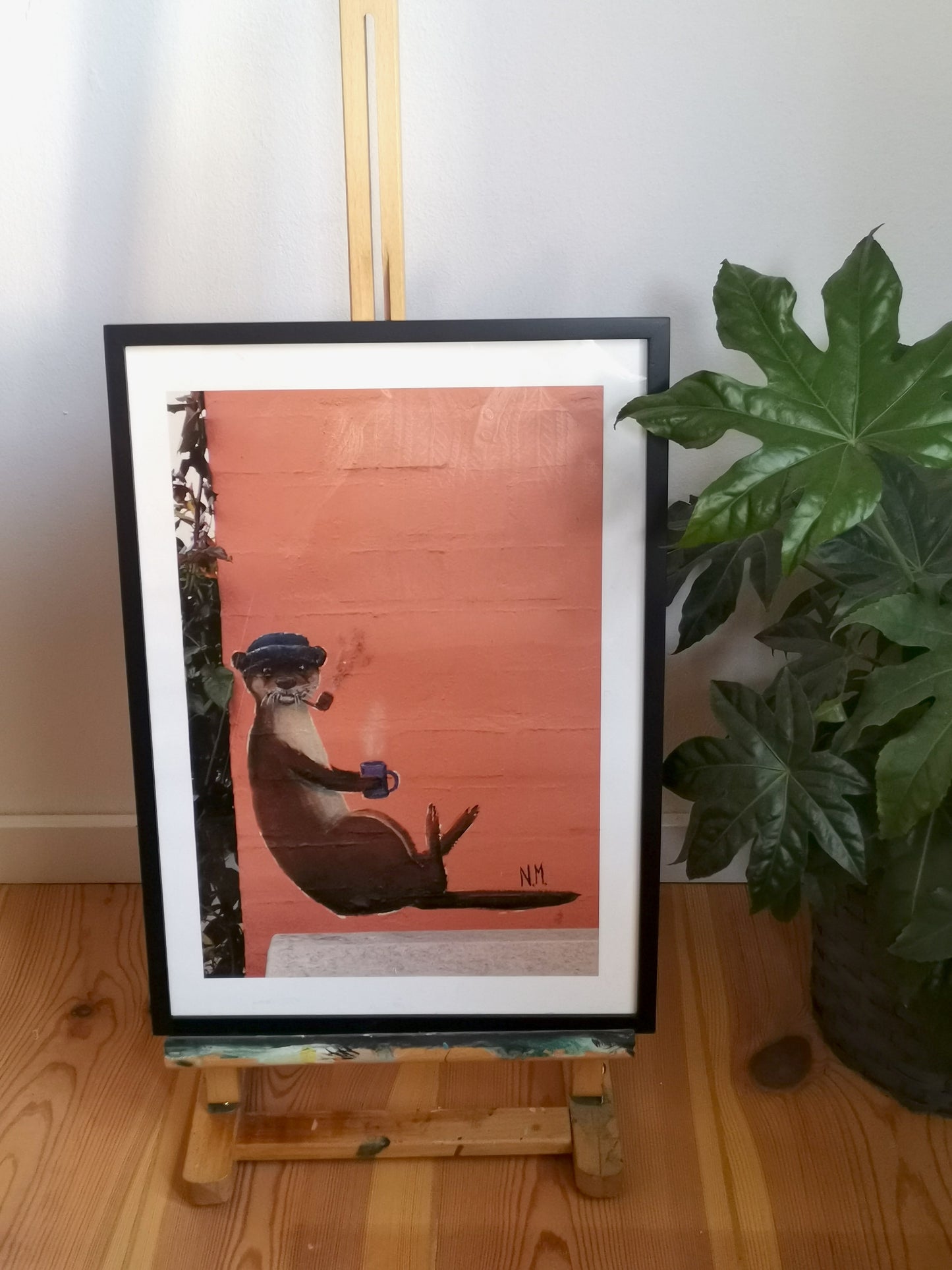 Seemann's Otter | Kunstdruck Streetart | 30 x40 cm mit Rahmen