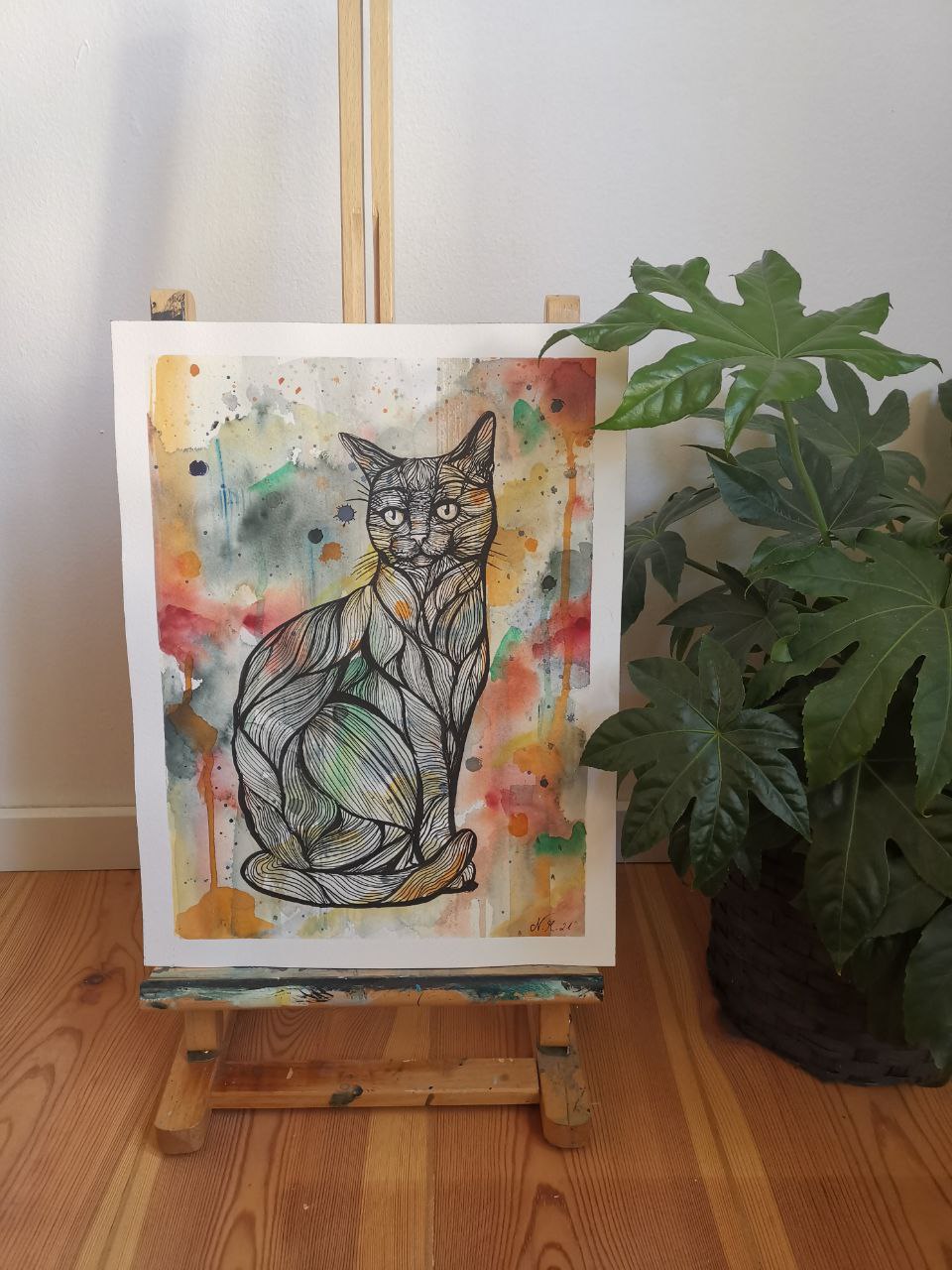 Die Grafische | Oriignal Bild | Aquarell und Tinte