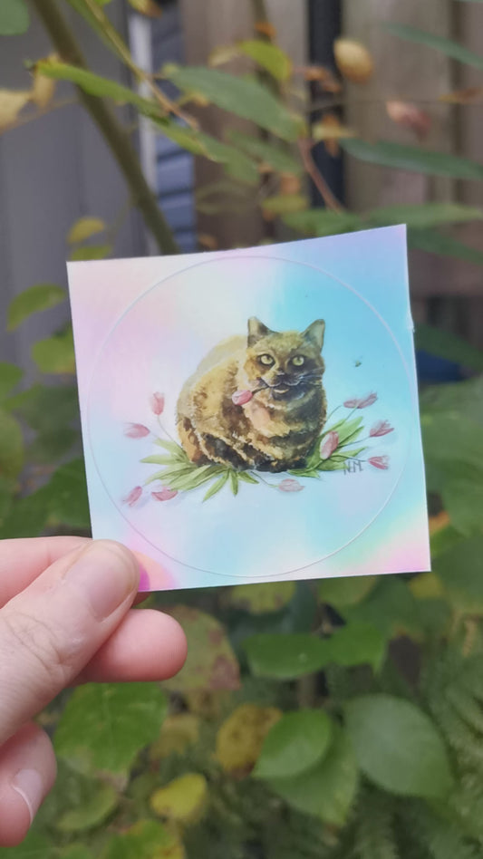 Hologramm-Sticker | Vielen Dank für die Blumen  | 7cm